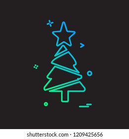 Christmas tree icon design vector