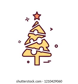 Christmas tree icon design vector