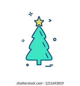 Christmas tree icon design vector