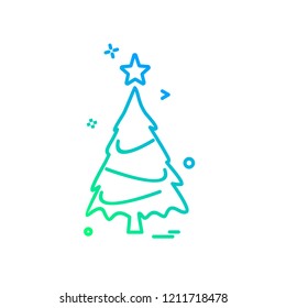 Christmas tree icon design vector