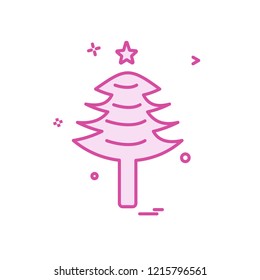 Christmas tree icon design vector