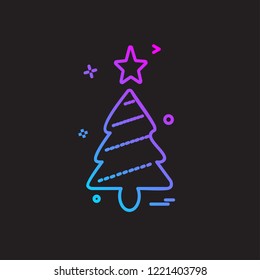 Christmas tree icon design vector