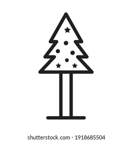 Christmas Tree Icon Design Vector Template Illustration