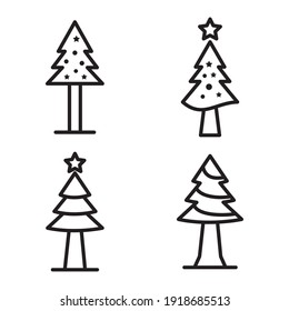 Christmas Tree Icon Design Vector Template Illustration
