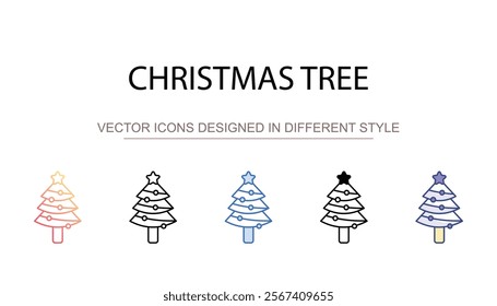 Christmas Tree icon design with white background stock illustration