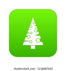 Christmas tree icon digital green for any design isolated on white vector illustration