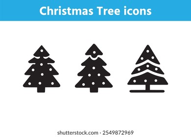 Icono del árbol de Navidad con el contorno editable