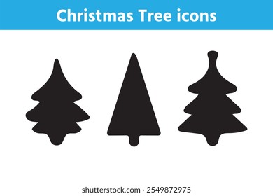 Christmas Tree icon with editable outline