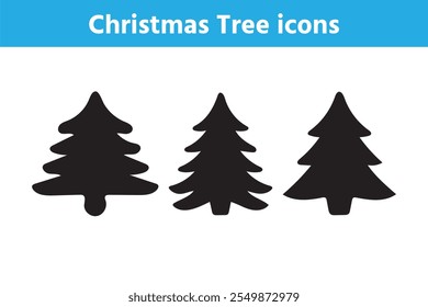 Christmas Tree icon with editable outline