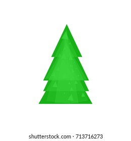 Christmas tree icon, element design template, vector illustration