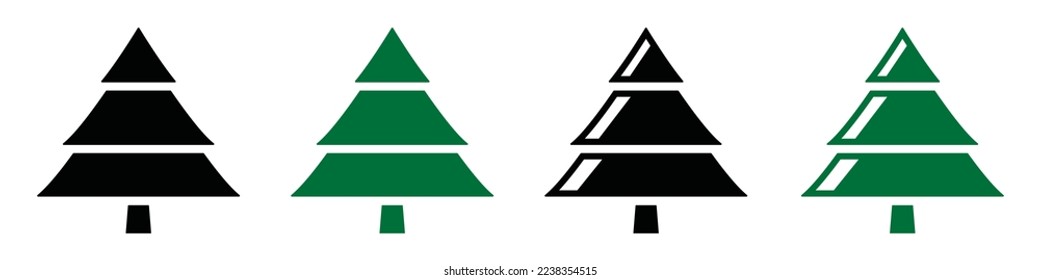 Icono del árbol de Navidad. Icono del árbol de la fibra, ilustración del vector