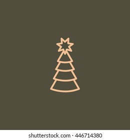 Christmas tree icon Flat.