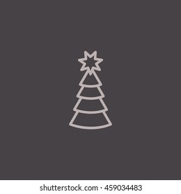  Christmas tree icon Flat.