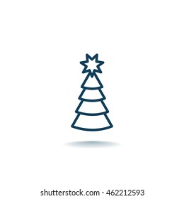 Christmas tree icon Flat.