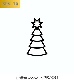  Christmas tree icon Flat.