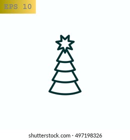  Christmas tree icon Flat.