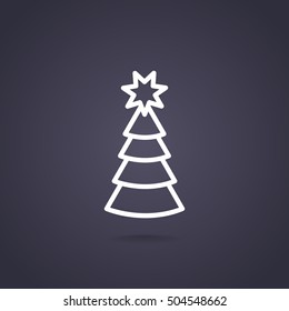  Christmas tree icon Flat.