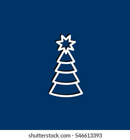  Christmas tree icon Flat.