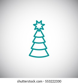  Christmas tree icon Flat.