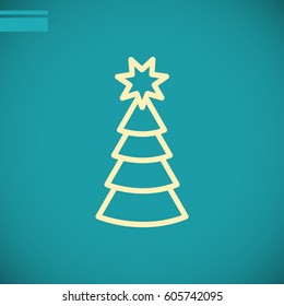  Christmas tree icon Flat.