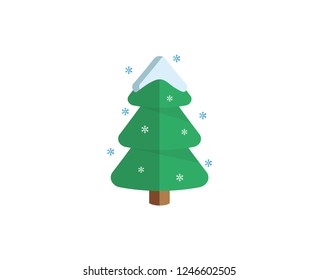 Christmas tree icon. flat design