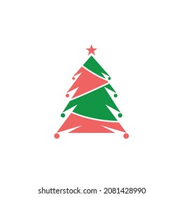 Christmas Tree icon flat design template vector
