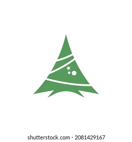 Christmas Tree icon flat design template vector