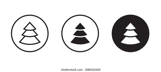 Árbol de Navidad. Icono de árbol en diseño plano. Fondo de caricatura de Navidad. merry spruce fir. Invierno. Razo editable de pino, estilo de diseño plano aislado en blanco