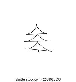 Icono de árbol de navidad ilustración de diseño plano