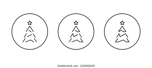 Weihnachtsbaum. Baumsymbol im flachen Design. Weihnachtscartoon-Hintergrund. Frohe Fichtentanne. Winter. Pine-bearbeitbarer Hub, flacher Designstil einzeln auf Weiß
