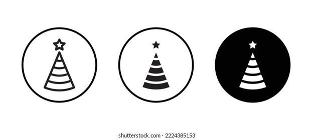 Christmas tree. Tree icon in flat design. Xmas cartoon background. merry spruce fir. Winter. Pine editable stroke, flat design style isolated on white