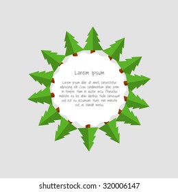 Christmas tree icon. Flat design style modern vector illustration. Isolated on stylish color background.