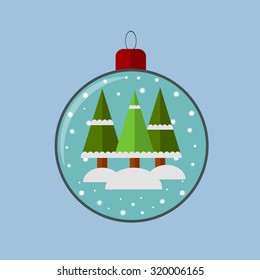 Christmas tree icon. Flat design style modern vector illustration. Isolated on stylish color background.