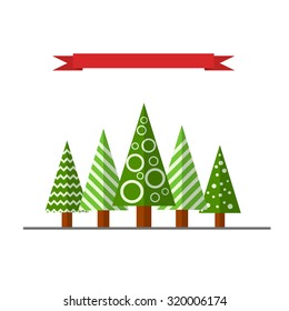 Christmas tree icon. Flat design style modern vector illustration. Isolated on stylish color background.