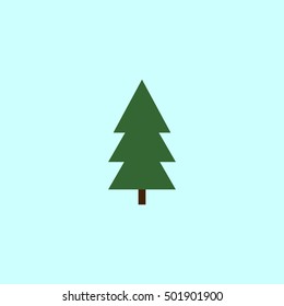 Christmas tree icon, flat design template, vector illustration