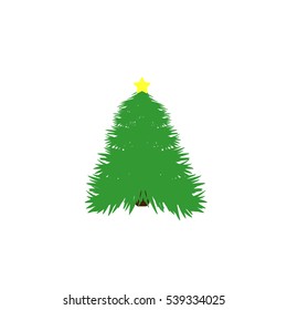 Christmas tree icon, flat design template, vector illustration