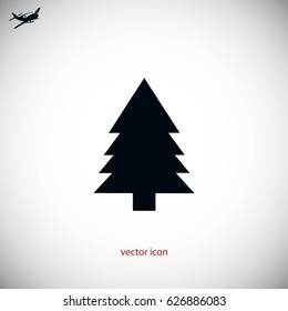 Christmas tree icon, flat design best vector icon