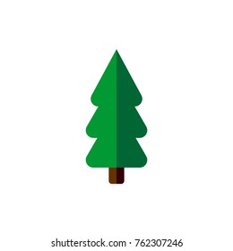Christmas tree icon, flat design template, vector illustration