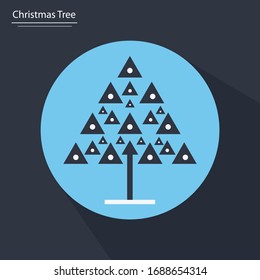 Icono de árbol de Navidad - Diseño plano - Ilustración
