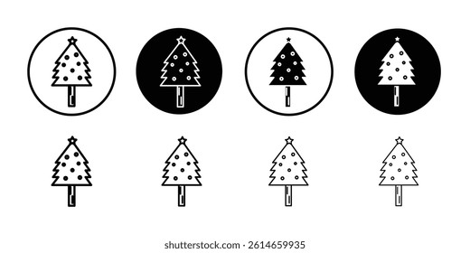 Christmas tree icon flat and simple set design