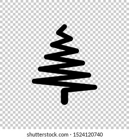 christmas tree icon flat vector isolated on transparent background