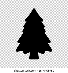 christmas tree icon flat vector on transparent background