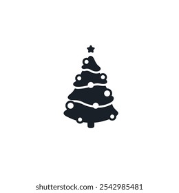 Christmas tree icon flat vector design