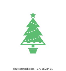 Diseño de Vector plano de icono de árbol de Navidad