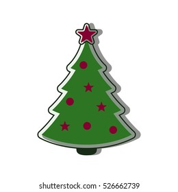 Christmas tree Icon flat vector new year
