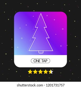 Christmas tree icon, graphic design template, Xmas web sign, fir symbol, app button, vector illustration