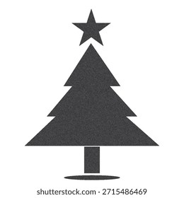 Icono de árbol de Navidad en textura grunge. Ilustración vectorial estilo Antiguas.