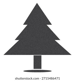 Icono de árbol de Navidad en textura grunge. Ilustración vectorial estilo Antiguas.