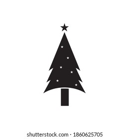 Christmas tree icon. Happy Christmas, new year symbol. vector icon, sign, emblem, pictogram. Flat style for graphic and web design