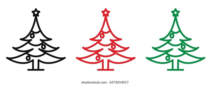 Christmas Tree Icon for Holiday Season Decor, Festive Celebrations, and Winter Themes